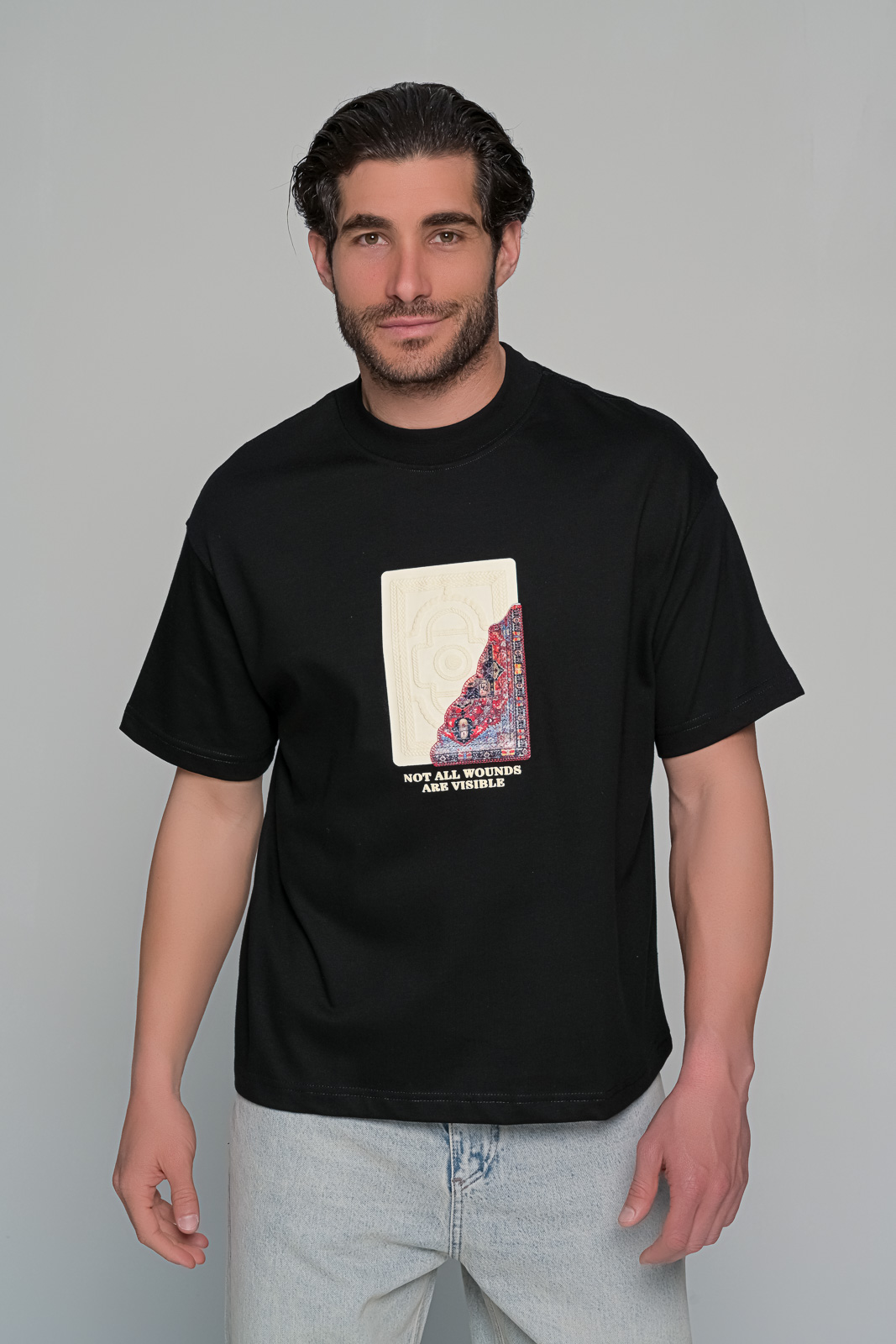 T-SHIRT VISIBLE BEN TAILOR - ΜΑΥΡΟ - Ανδρικά