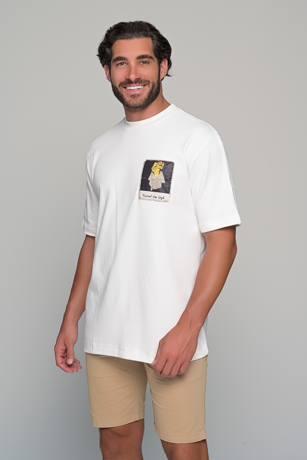 T-SHIRT YELLOW FLOWER BEN TAILOR - ΛΕΥΚΟ - Ανδρικά