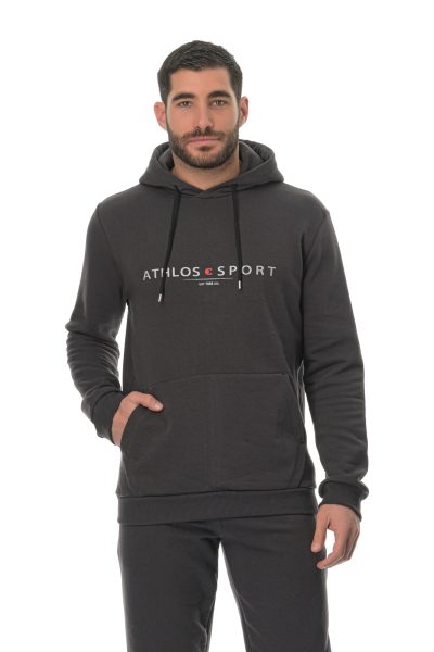 Hoodie New Athlos Ανδρικά- Γκρί Σκούρο - Image 5