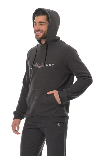 Hoodie New Athlos Ανδρικά- Γκρί Σκούρο - Image 6