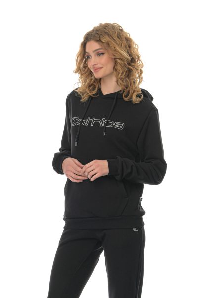 Hoodie Outline Athlos Unisex-Mαύρο - Image 4
