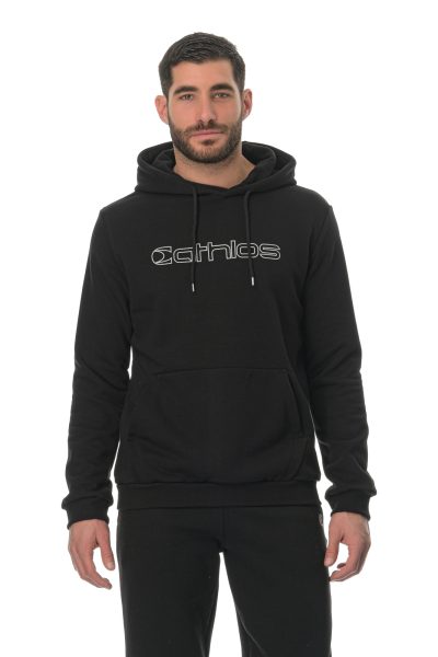 Hoodie Outline Athlos Unisex-Μαύρο