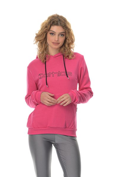 Hoodie Outline Athlos Unisex -Φούξια - Image 3