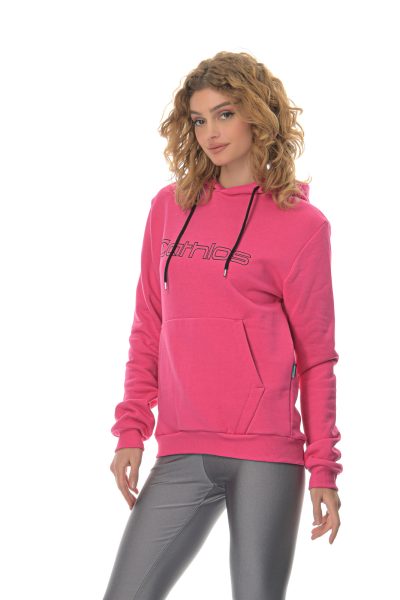 Hoodie Outline Athlos Unisex -Φούξια - Image 4