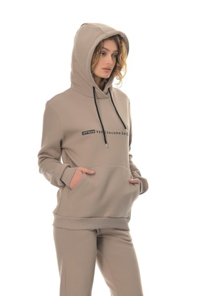 Hoodie Sbb  Athlos Unisex-Μπεζ - Image 2