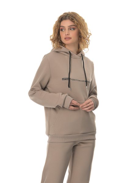 Hoodie Sbb  Athlos Unisex-Μπεζ - Image 4