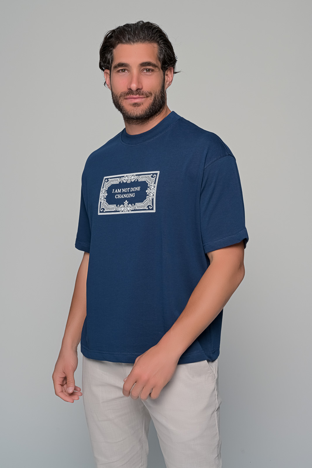 T-SHIRT CREATIVITY BEN TAILOR - ΜΠΛΕ - Ανδρικά