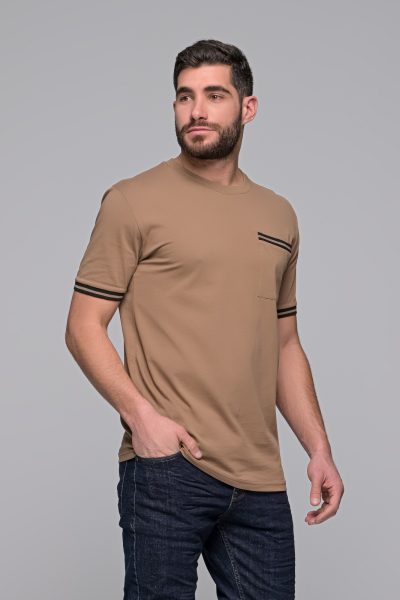 T-Shirt Basic Madmext-Καφε – Ανδρικά - Image 3