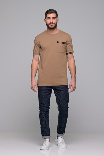 T-Shirt Basic Madmext-Καφε – Ανδρικά - Image 6