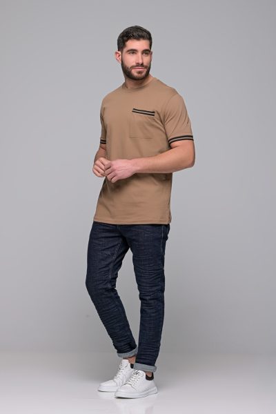 T-Shirt Basic Madmext-Καφε – Ανδρικά - Image 7
