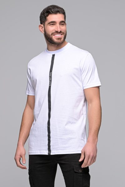 T-Shirt The Stripe Madmext-Λευκο – Ανδρικά - Image 5