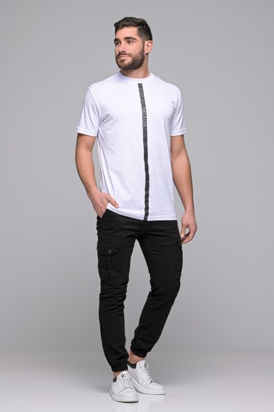 T-Shirt The Stripe Madmext-Λευκο – Ανδρικά - Image 6