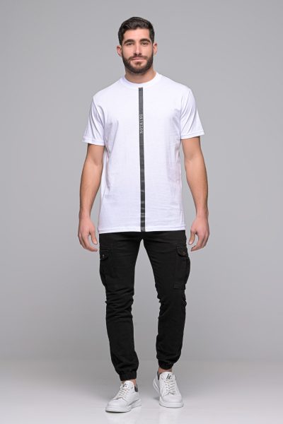 T-Shirt The Stripe Madmext-Λευκο – Ανδρικά - Image 7