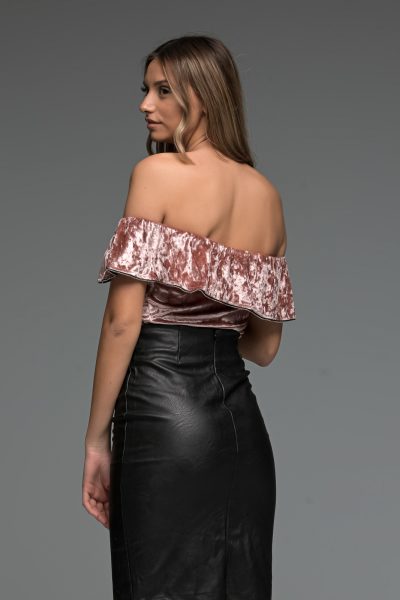 Velvet Off Shoulder Top - Image 2