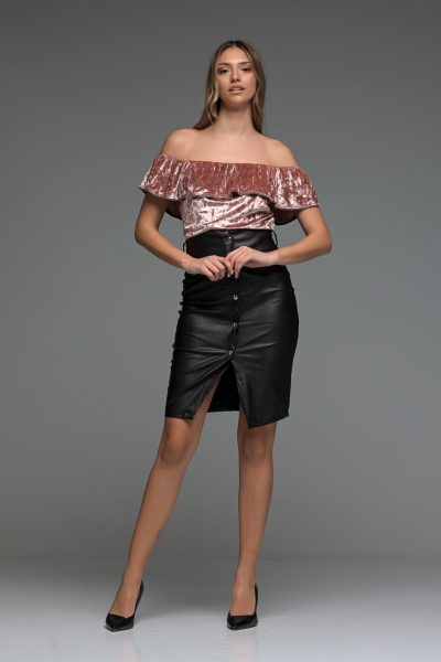 Velvet Off Shoulder Top - Image 3