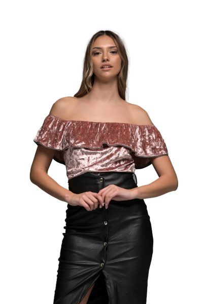 Velvet Off Shoulder Top - Image 5