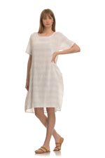 Άσπρο Midi Φόρεμα Σε Ίσια Γραμμή