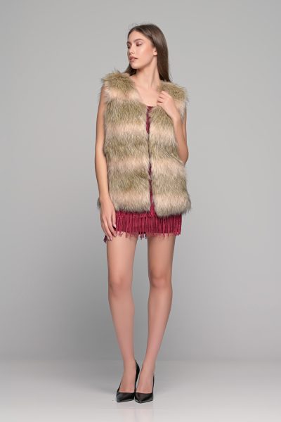 Αμάνικη Καφέ Γούνα - Image 2