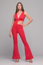 Αμάνικο Φούξια Jumpsuit