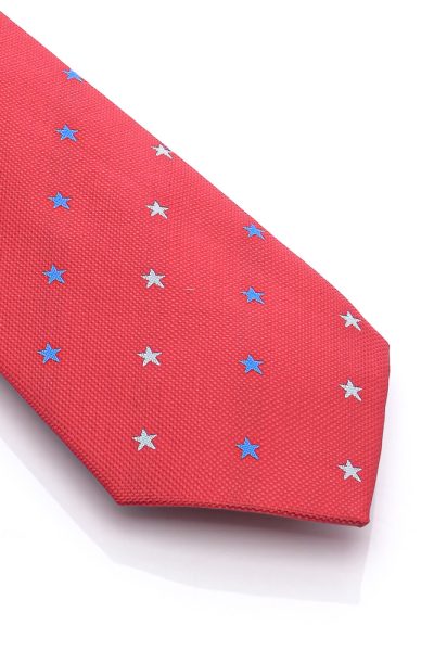 Ανδρική Γραβάτα Με Σχέδια Κόκκινη - Image 2