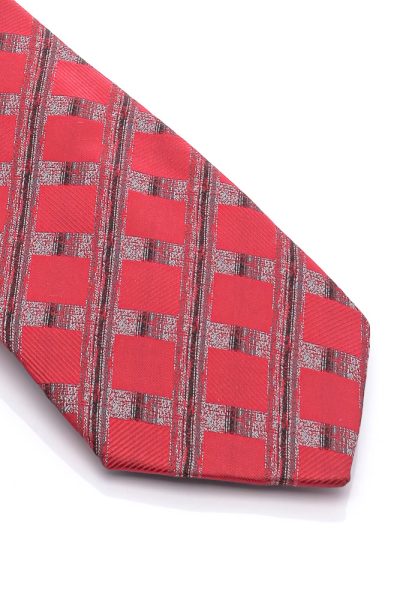 Ανδρική Γραβάτα Με Σχέδια Κόκκινη - Image 2