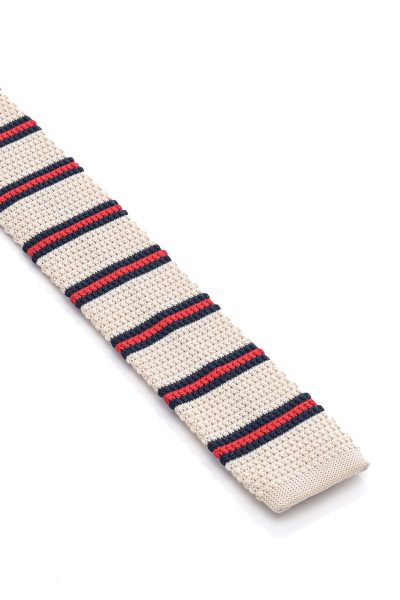 Ανδρική Γραβάτα Πλεκτή Με Σχέδια Μπεζ