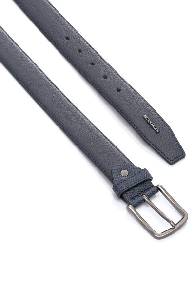 Ανδρική Δερμάτινη Ζώνη 3,5 Εκατοστά Πλάτος - Navy Blue - Image 2