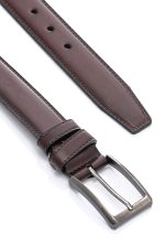 Ανδρική Δερμάτινη Ζώνη 3,5 Εκατοστά Πλάτος - Καφέ