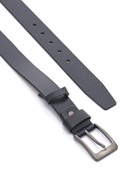 Ανδρική Δερμάτινη Ζώνη – Mcan – Navy Blue - Image 2