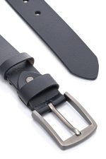 Ανδρική Δερμάτινη Ζώνη - Navy Blue