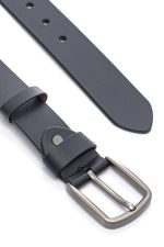 Ανδρική Δερμάτινη Ζώνη - Navy Blue