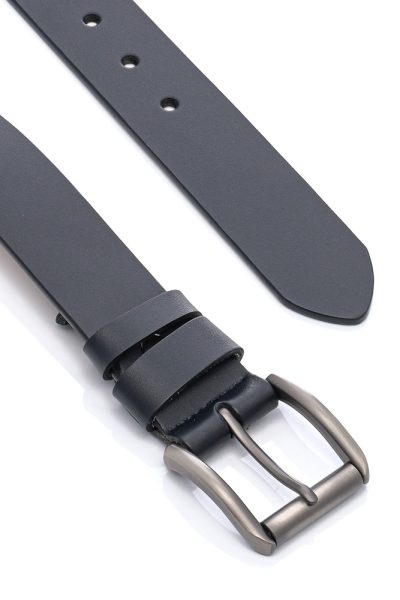 Ανδρική Δερμάτινη Ζώνη - Navy Blue