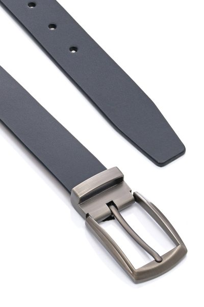 Ανδρική Δερμάτινη Ζώνη - Navy Blue