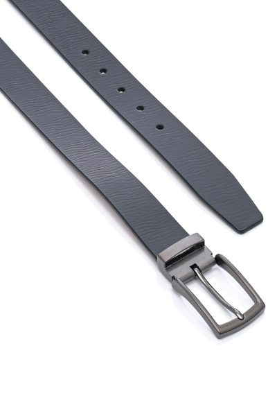 Ανδρική Δερμάτινη Ζώνη - Navy Blue - Image 2