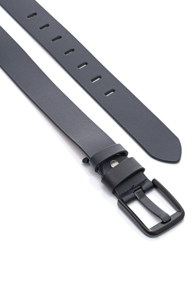 Ανδρική Δερμάτινη Ζώνη - Navy Blue - Image 2