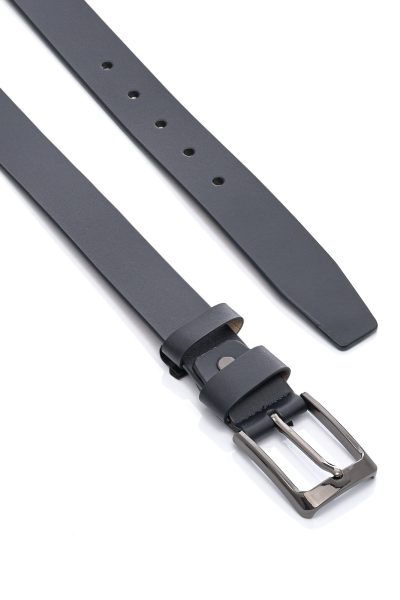 Ανδρική Δερμάτινη Ζώνη - Navy Blue - Image 2