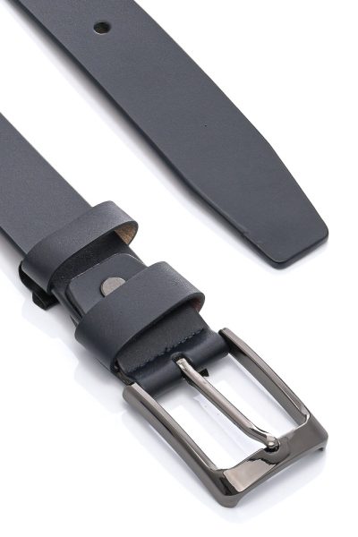 Ανδρική Δερμάτινη Ζώνη - Navy Blue