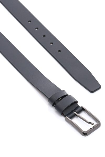 Ανδρική Δερμάτινη Ζώνη - Navy Blue - Image 2