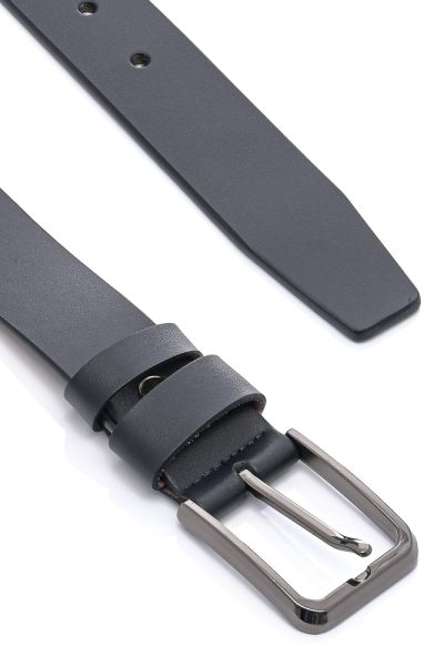 Ανδρική Δερμάτινη Ζώνη - Navy Blue