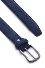 Ανδρική Δερμάτινη Ζώνη Καστόρι – Navy Blue