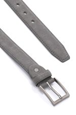 Ανδρική Δερμάτινη Ζώνη Καστόρι - Γκρι