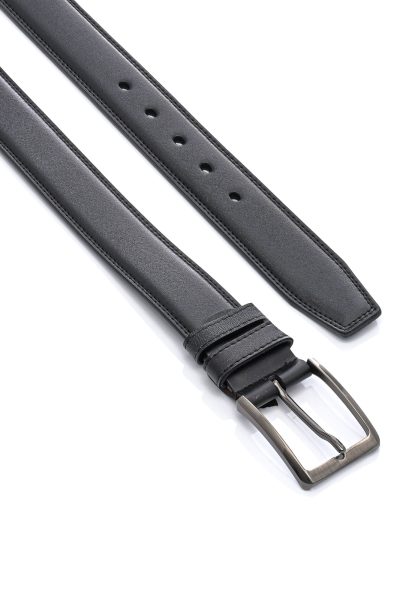 Ανδρική Δερμάτινη Ζώνη - Μαύρη - Image 2