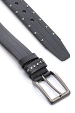 Ανδρική Δερμάτινη Ζώνη - Μαύρη