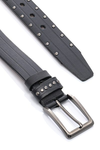 Ανδρική Δερμάτινη Ζώνη - Μαύρη