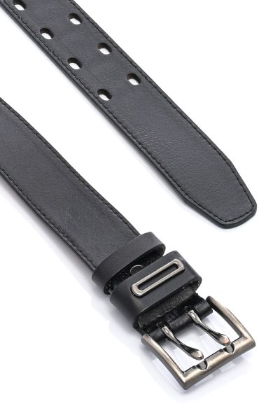 Ανδρική Δερμάτινη Ζώνη - Μαύρη