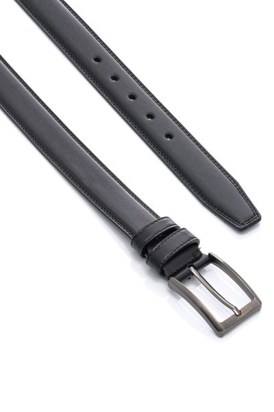 Ανδρική Δερμάτινη Ζώνη - Μαύρη - Image 2
