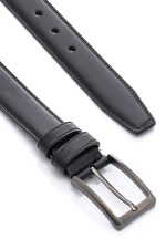 Ανδρική Δερμάτινη Ζώνη - Μαύρη