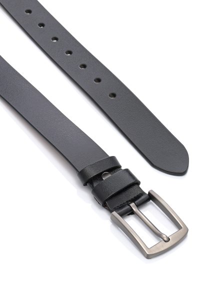 Ανδρική Δερμάτινη Ζώνη - Μαύρη - Image 2