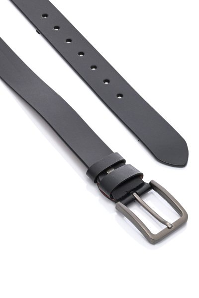 Ανδρική Δερμάτινη Ζώνη - Μαύρη - Image 2