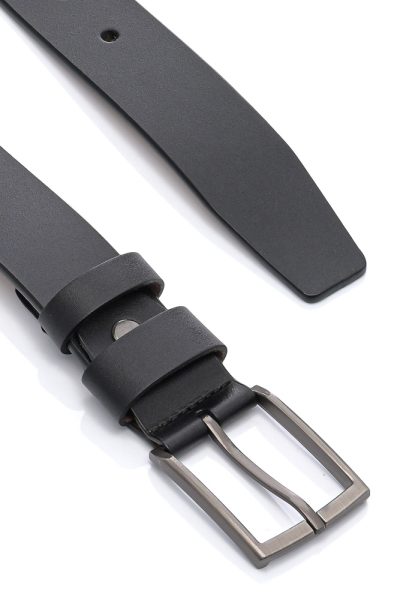 Ανδρική Δερμάτινη Ζώνη - Μαύρη